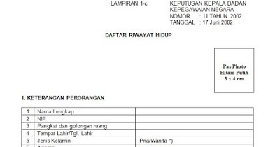 Contoh Daftar Riwayat Hidup Cpns Tulis Tangan - Contoh M