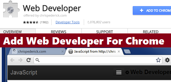 How to Add Web Developer for Chrome Browser with Pictures