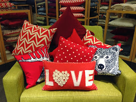 Red pillows for decorating