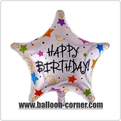 Balon Foil Bintang Motif HAPPY BIRTHDAY / Balon Foil Bintang HBD (NEW)