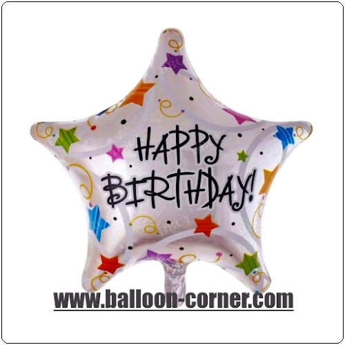 Balon Foil Bintang Motif HAPPY BIRTHDAY / Balon Foil Bintang HBD (NEW)