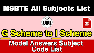 MSBTE G Scheme To I Scheme Subject List with Subject Code