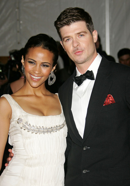 robin thicke paula patton baby. R amp; B singer Robin Thicke and