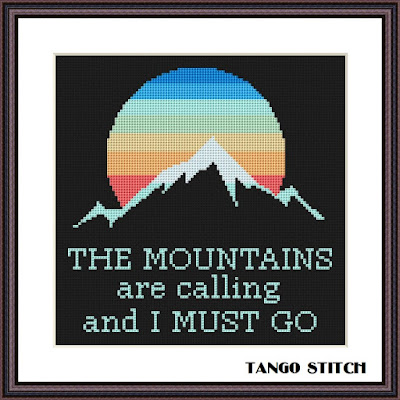 The mountains are calling cross stitch pattern - Tango Stitch