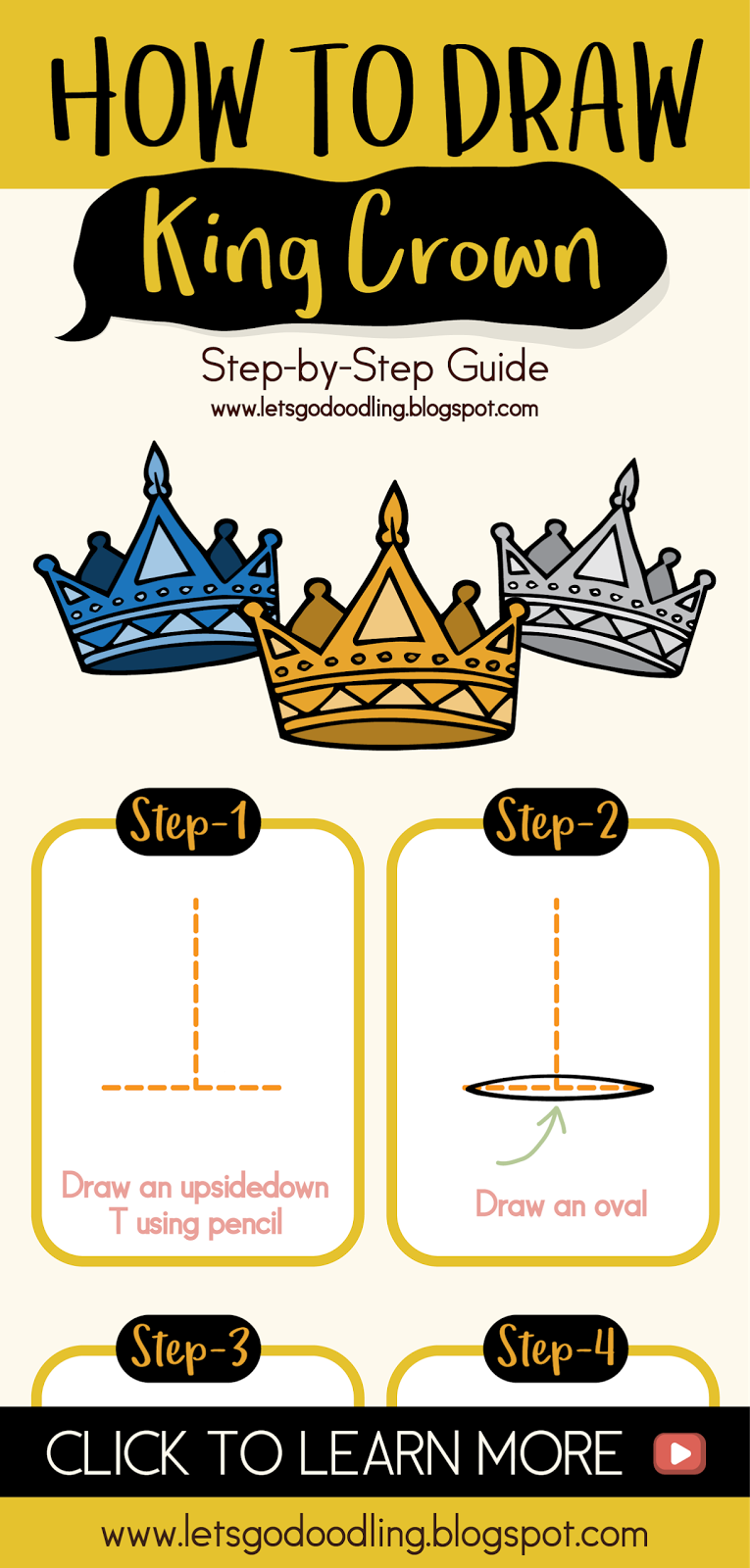 How To Draw King Crown Easy Step By Step Drawing Tutorial