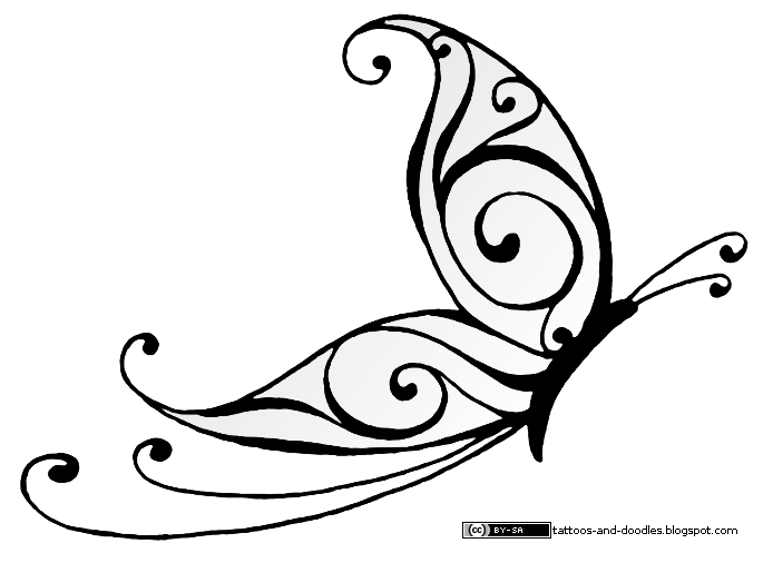 Tattoos and doodles: Simple butterfly Cool Patterns To Trace