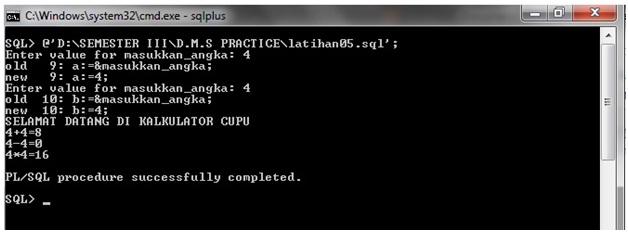 dbms_output. dbms_output.put_line(#39;SELAMAT