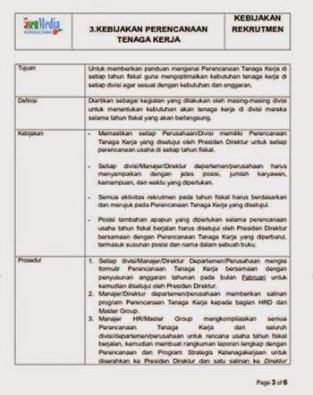 Kumpulan Contoh SOP Perusahaan 2015  Standard Operating 