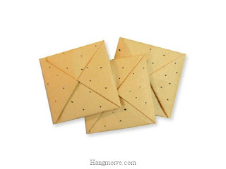 Cách gấp, xếp cái bánh quy bằng giấy origami - Video hướng dẫn xếp hình đồ ăn - How to fold a Biscuit