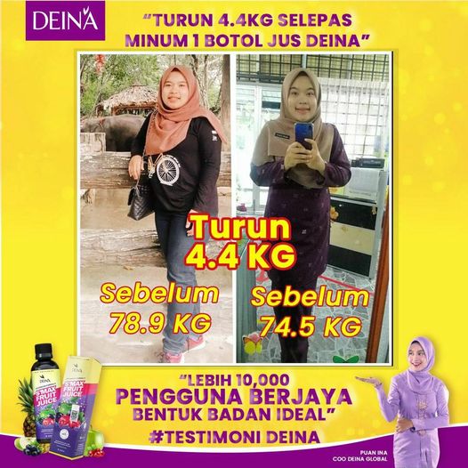 TURUN 4KG LEPAS MINUM JUSDEINA