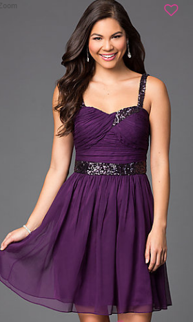 PromGirl's Purple with Belt and Spaghetti 