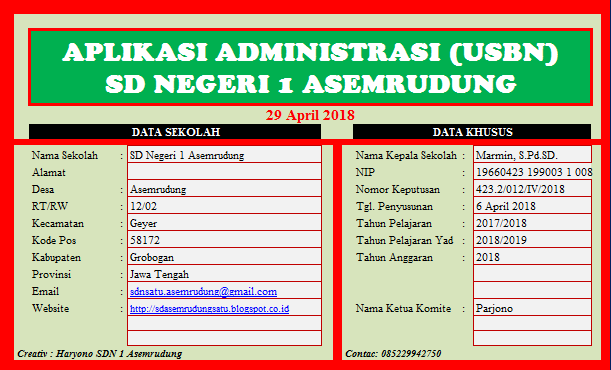 Aplikasi Manajemen Usbn Sd/Mi Tahun 2018