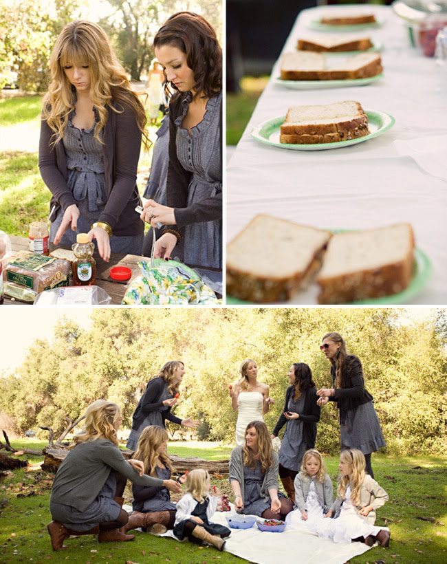 bridesmaids picnic wedding