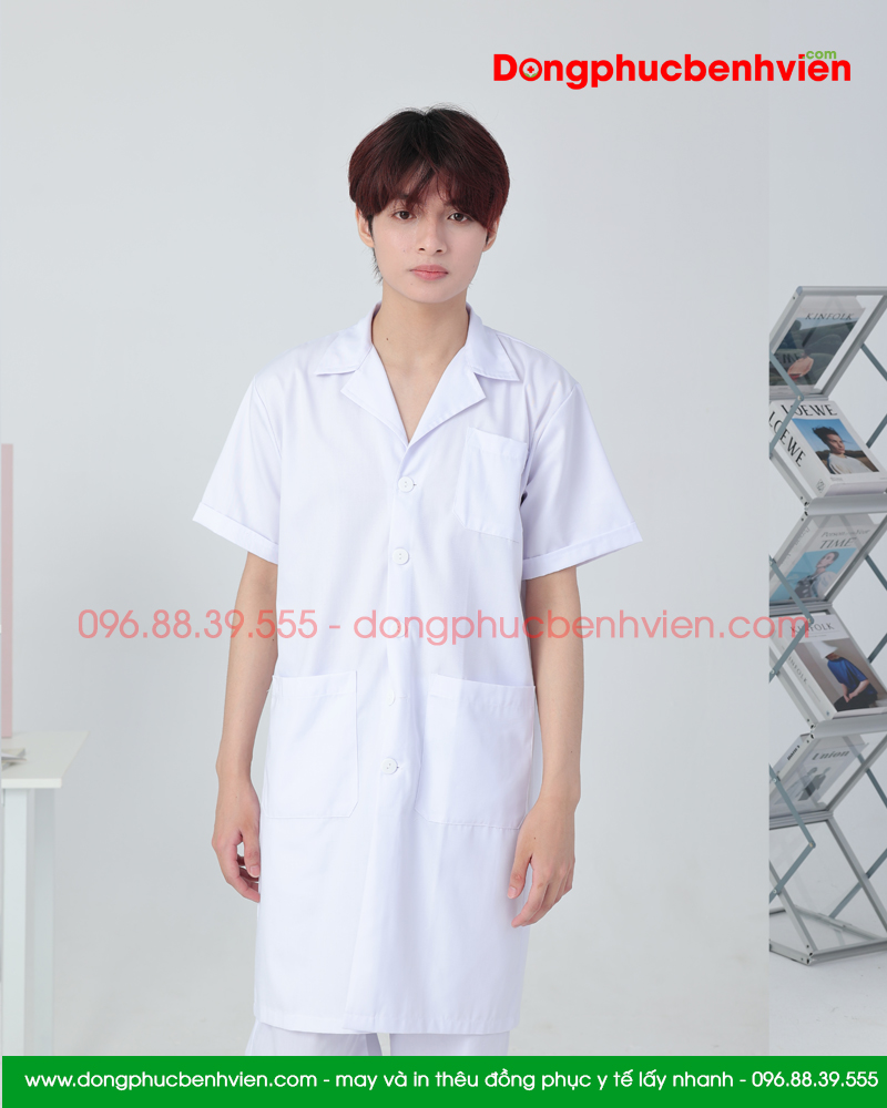 Bộ quần áo blouse trắng - áo blu bác sĩ, dược sĩ nam nữ cộc tay, dài tay