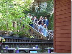 Waiting of crowd to arrive  -- Michael and Anna, Wedding Day, Camp Meeker California, July 21, 2018