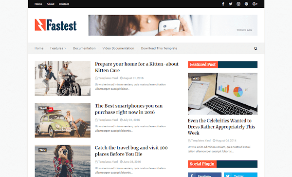 Fastest Fast Loading Blogger Template