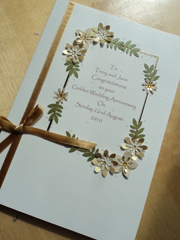 Golden Wedding Anniversary Card I make quite a few of this card design 