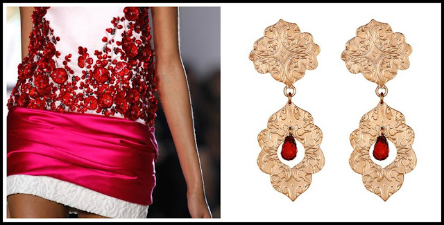 Giambattista Valli, earrings, garnets, red, colours, India