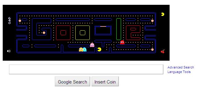 进行中的 pacman 游戏