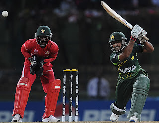 Asad Shafiq plays at off side, Pakistan v Zimbabwe, World Cup, Pallekele, March 14, 2011