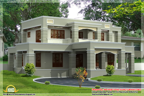 2950 square feet flat roof house elevation