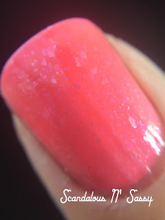 Pahlish Watermelon Punch with pink flakies macro