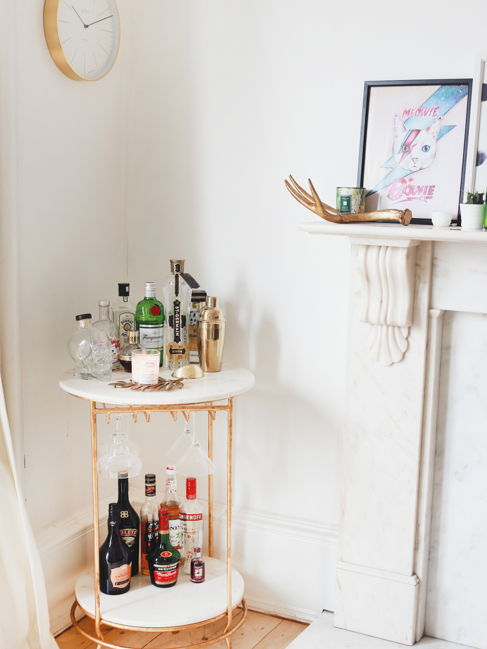 Bar Cart Inspiration for Small Spaces | Organized Mess