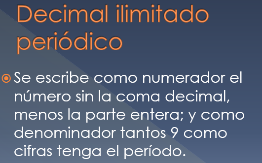 TRANSFORMACION DECIMAL LIMITADO PERIODICO MIXTO A FRACCION