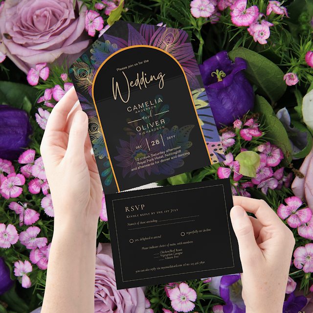 all in one wedding invitations with rsvp card