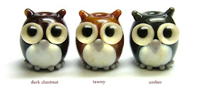 Glass owl beads