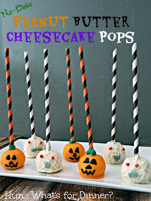 Pumpkin and Mummy No Bake Peanut Butter Cheesecake Pops- Hun... What's for Dinner?