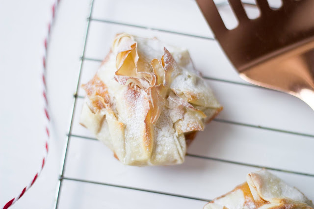 salted caramel filo parcels