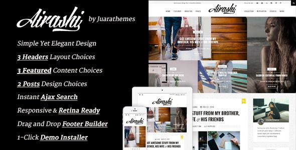 Airashi - Clean Personal WordPress Blog Theme 