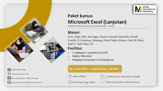 kursus ms. excel di ymii cileungsi