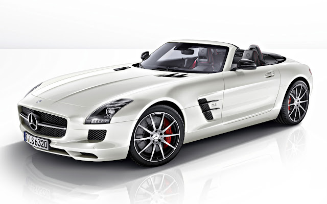 2013 Mercedes Benz SLS AMG GT Roadster White Wallpapers HD 3