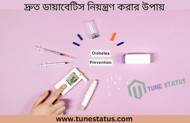 দ্রুত ডায়াবেটিস নিয়ন্ত্রণ করার উপায়। ডায়াবেটিস কমানোর উপায়। www.tunestatus.com