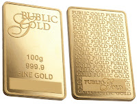 a picture of Gold Bar made and sold by Public Gold 100 Gram