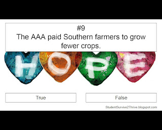 The AAA paid Southern farmers to grow fewer crops. Answer choices include: true, false