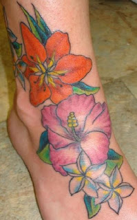 flower foot tattoos