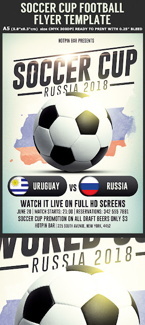  Russia Football World Cup 2018 Flyer