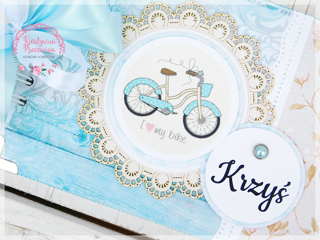 handmade, ręcznie robiony album, rower, scrapbboking