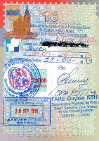 Many stamps in the Togo tourist visa