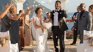 Logan Ryan With His Wife And Daughter On Their Wedding Day