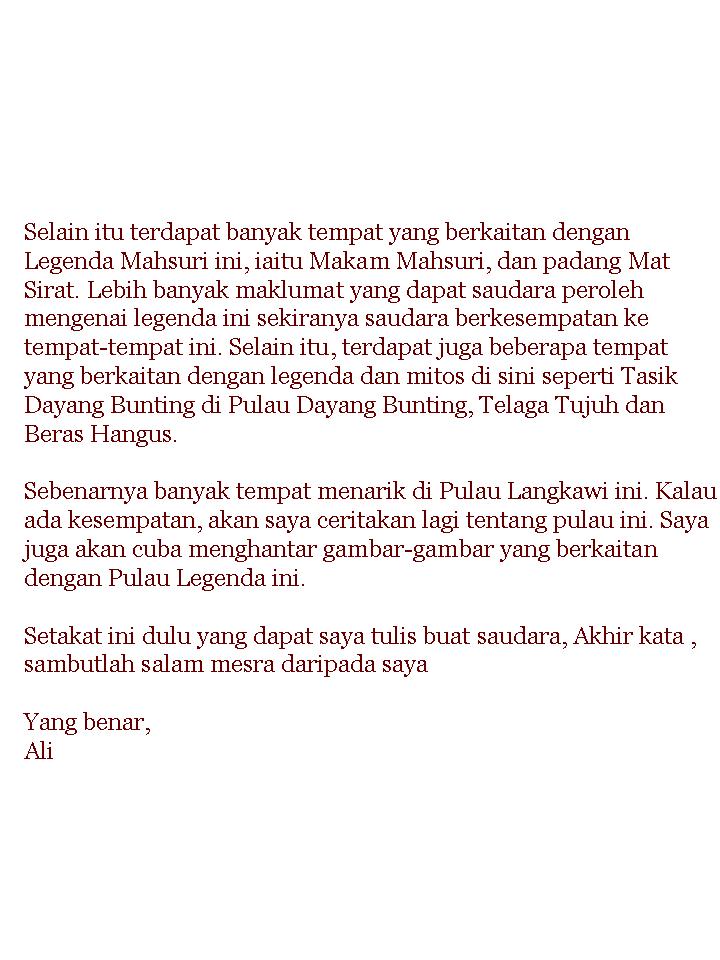 Bahasa Melayu Tingkatan 2: Contoh Surat Rasmi