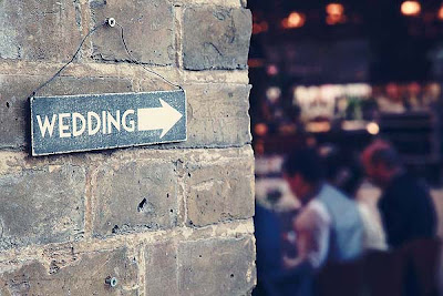 wedding sign outside St Chads place kings cross