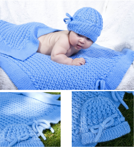 Mock Eyelet Cable Hat and Blanket - Free Pattern