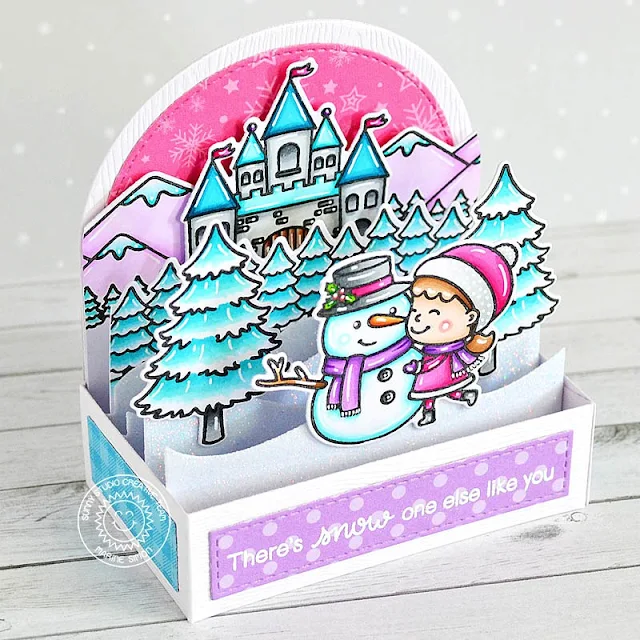 Sunny Studio Stamps Pop-up Box Snowman Snow One Like You Holiday Christmas Card by Marine Simon