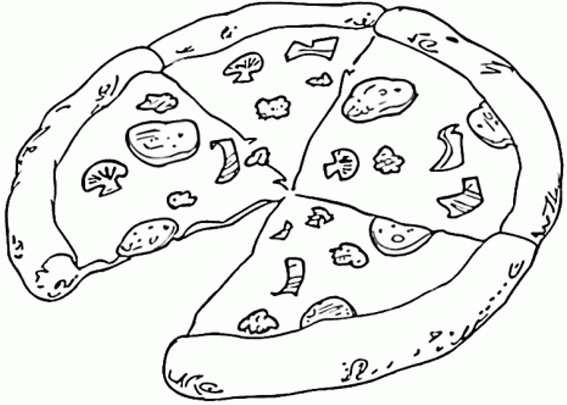 Gambar Mewarnai Pizza Untuk Anak