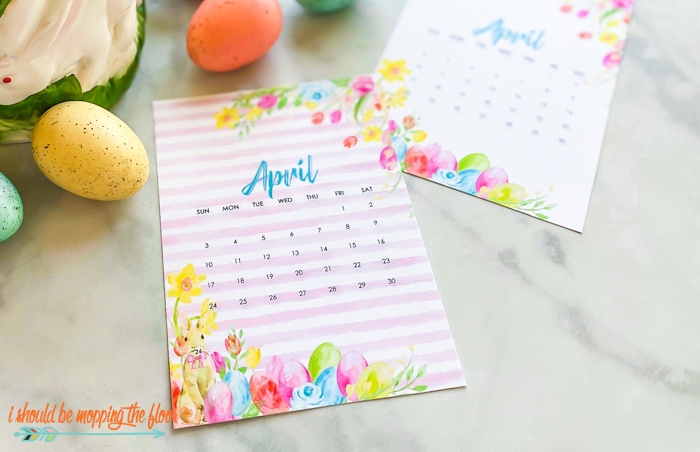 April Calendar Printable