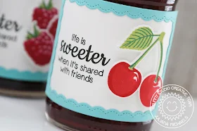 Sunny Studio Stamps: Berry Bliss Fancy Frames Stamped Jelly Gift Jar Labels by Juliana Michaels